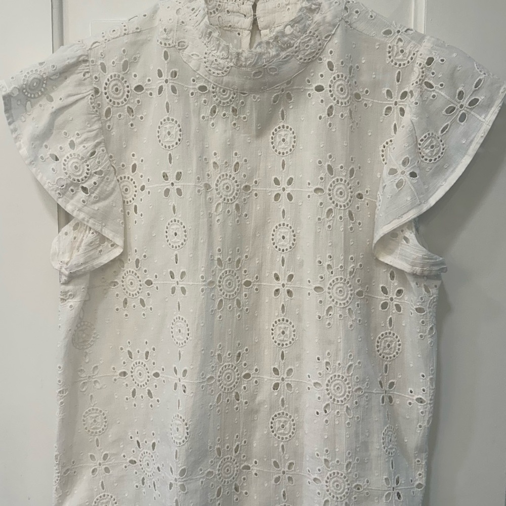 THML White Eyelet Lace Blouse